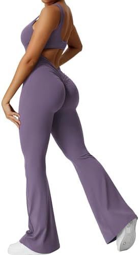 💜 Cut-Out Back Flared Jumpsuit – Available in Various Colours
