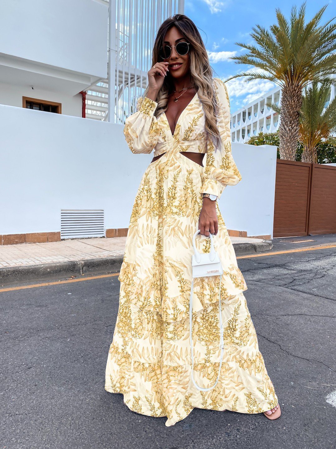🌸 Boho Chic Cut-Out Maxi Dress – Flowy Floral Elegance in Various Colours