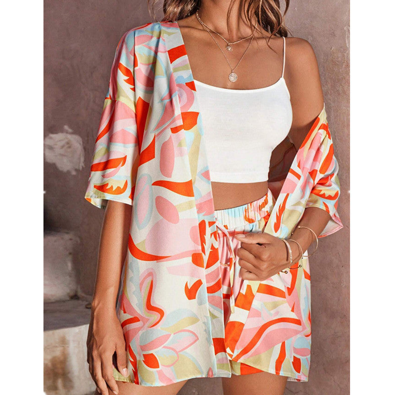 π΄ Tropical Print 2-Piece Lounge Set β Relaxed Vibes in One Bold Look