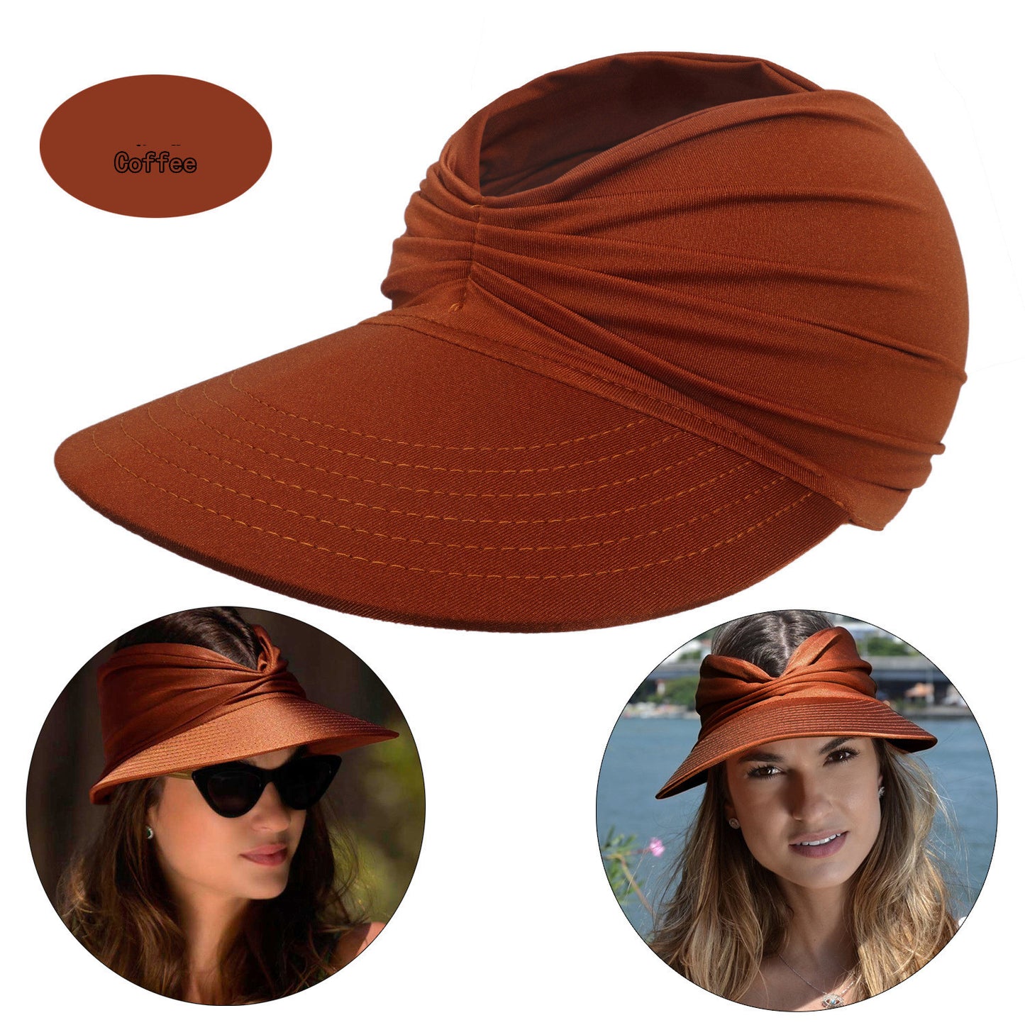 Women’s Wide Brim Sun Visor Cap – Foldable UV Protection Hat for Beach, Travel & Sports – Various Colours