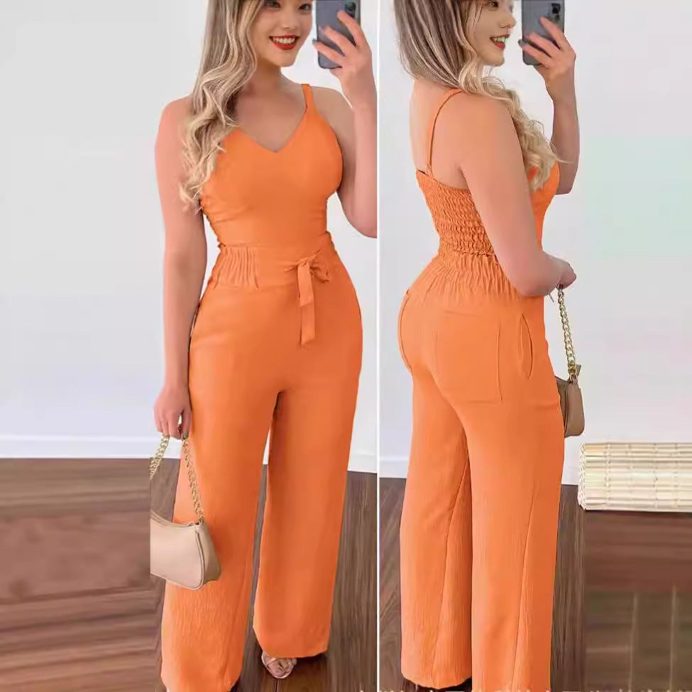 π Elegant Wide-Leg Belted Jumpsuit β Sleek Sophistication in Various Colours
