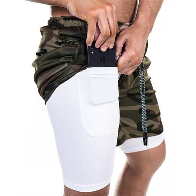 Title: Men's 2-in-1 Gym Shorts with Inner Phone Pocket – Various Colours