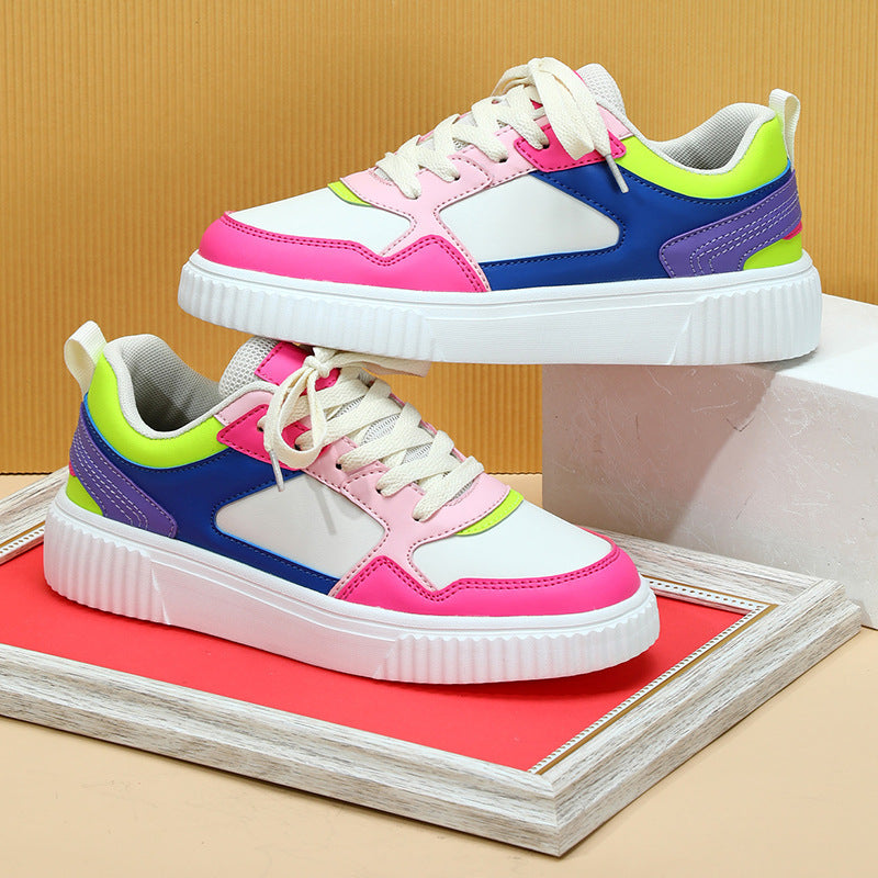 Vibrant Colour Block Platform Sneakers for Women – Bold Street Style Trainers in Various Colours And here’s the updated description with that title in mind:
