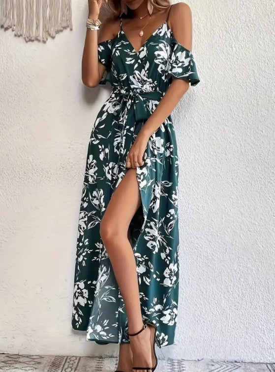 🌸 Elegant Off-Shoulder Floral Maxi Dress – Various Colours Available