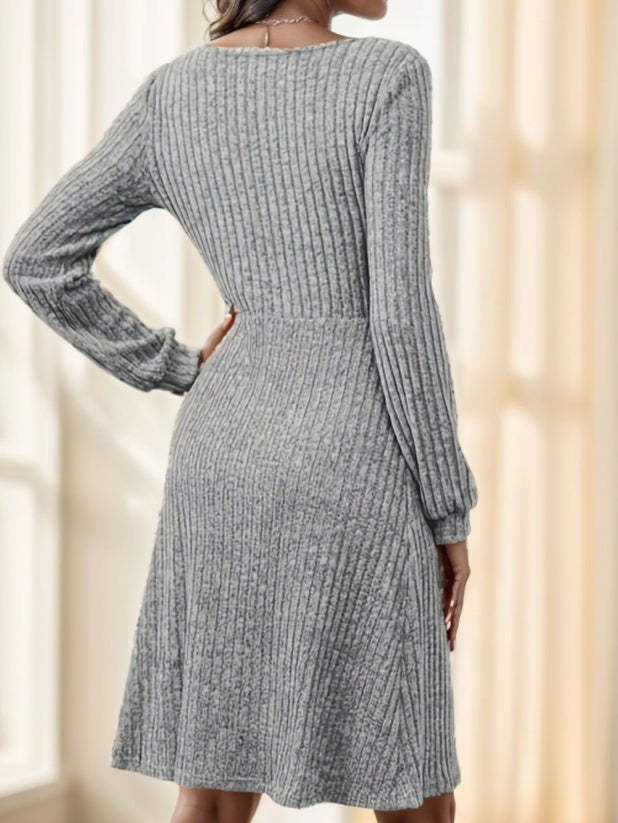 π€ Ribbed Knit Button-Front Dress β Cozy Elegance in Black and Grey