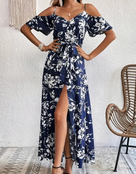 🌸 Elegant Off-Shoulder Floral Maxi Dress – Various Colours Available