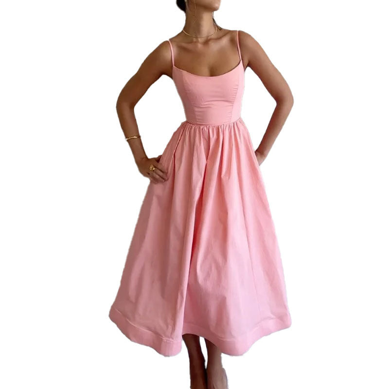 đ¸ Womenâs Strappy Midi Sundress - Elegant Summer Dress - Available in Various Colours