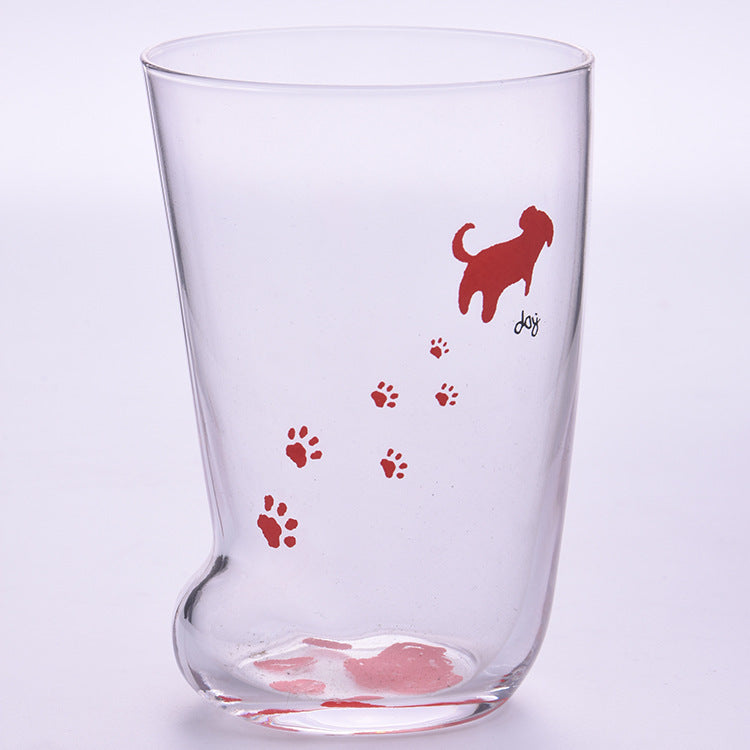 Cute Frosted Cat Paw Glass Cup – Various Colours