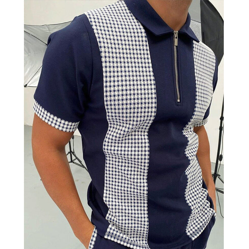 Men’s Bold Abstract Zip Collar Polo Shirt – Eye-Catching Summer Top in Various Designs