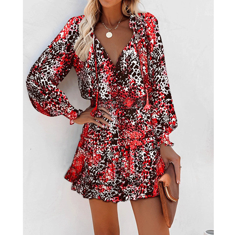 Long Sleeve Floral Ruffle Mini Dress – Various Colours