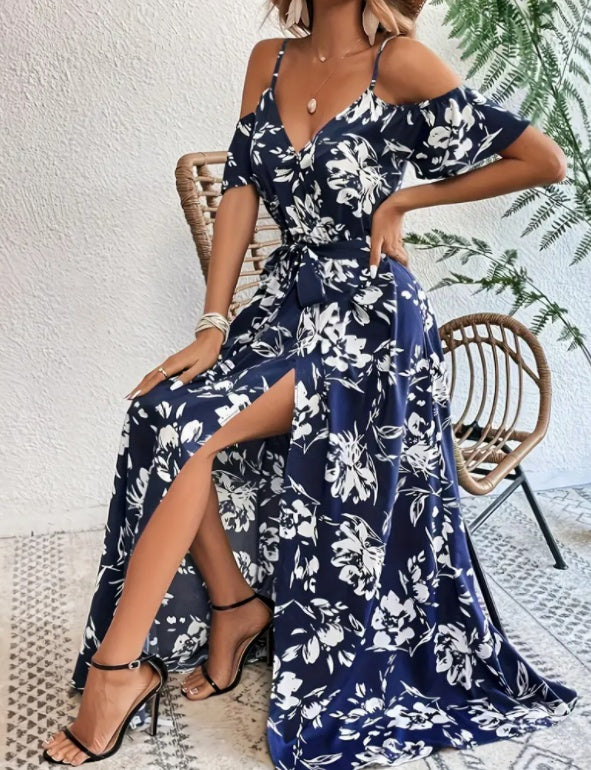 🌸 Elegant Off-Shoulder Floral Maxi Dress – Various Colours Available