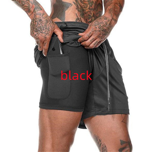 Title: Men's 2-in-1 Gym Shorts with Inner Phone Pocket – Various Colours