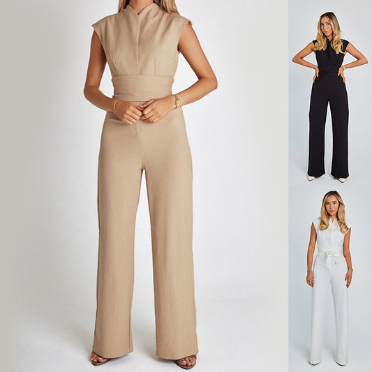 Women’s Sleeveless Wide-Leg Jumpsuit – Sleek, Sophisticated Style (Various Colours)