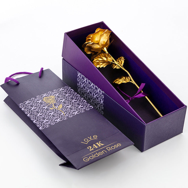 24K Gold Rose Gold Foil Rose Gold Foil Rose Gift Box Women's Day Valentine's Day Gift Event Small Gift