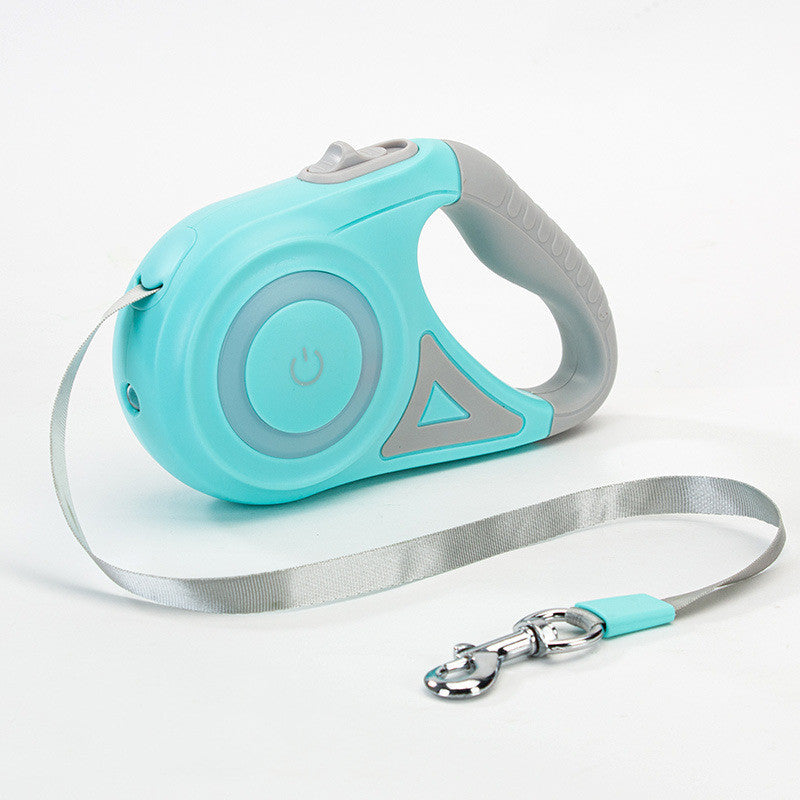 LED Retractable Dog Lead with Built-in Torch – Stylish Night Walk Leash for Pets