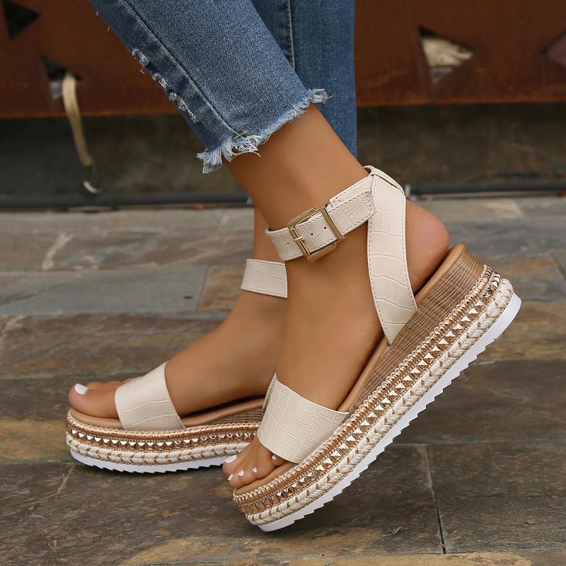 Platform Glam Buckle Sandals – Various Colours