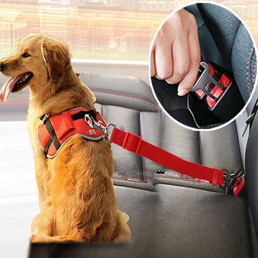 Adjustable Dog Car Seat Belt Harness – Secure Travel Safety Strap (Various Colours)
