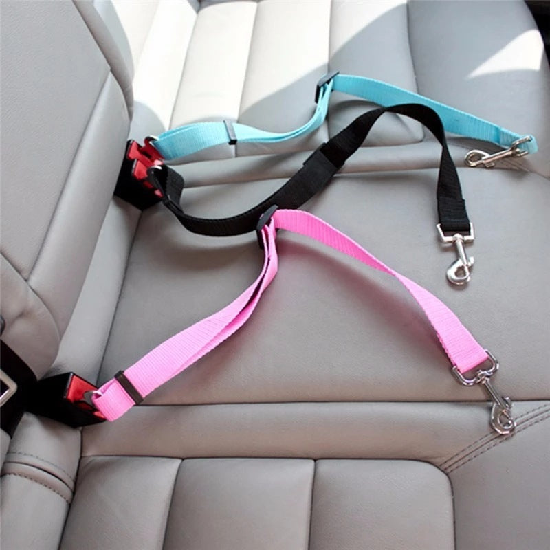 Adjustable Dog Car Seat Belt Harness – Secure Travel Safety Strap (Various Colours)