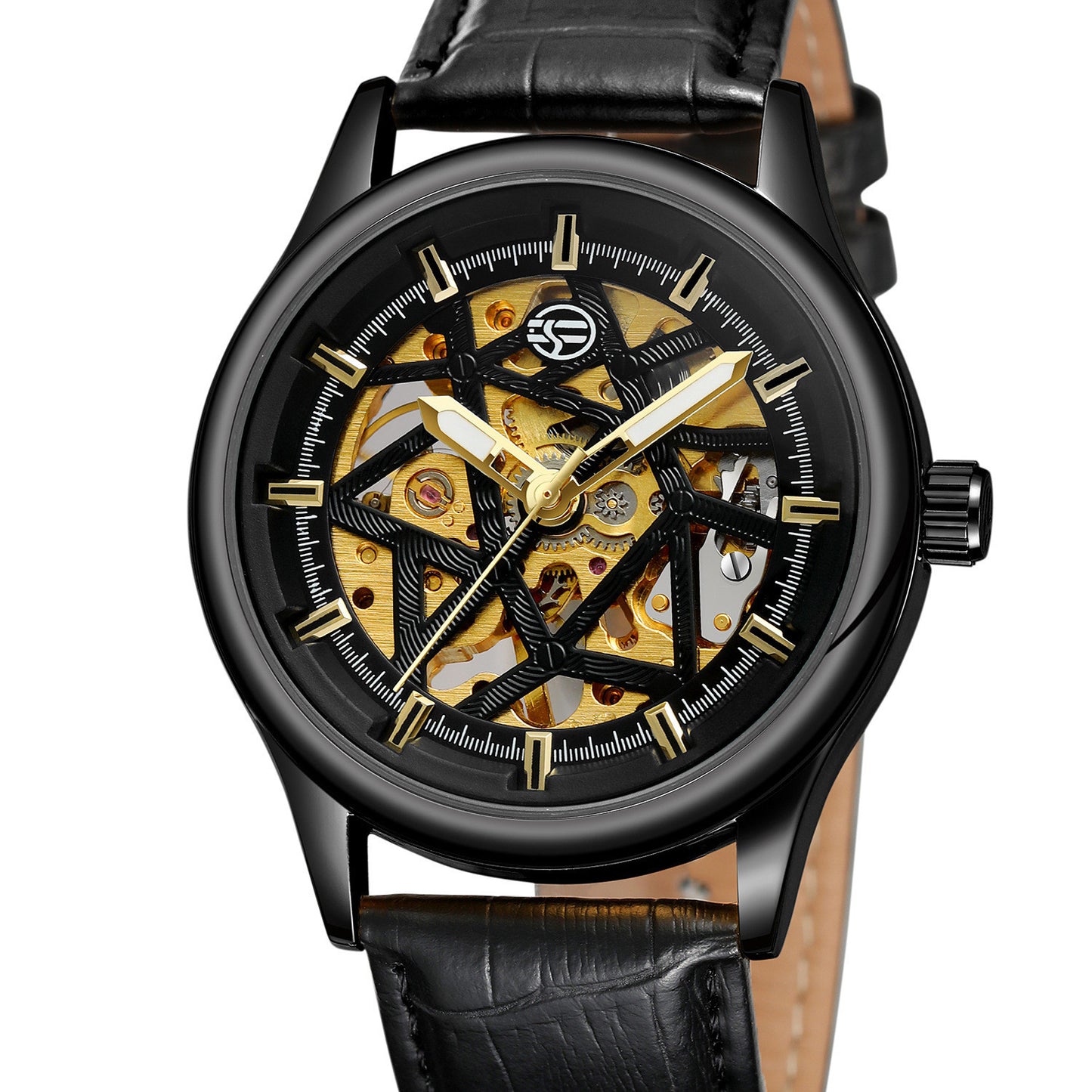 Men’s Luxury Skeleton Mechanical Watch – Leather Strap Automatic Wristwatch | Various Colours