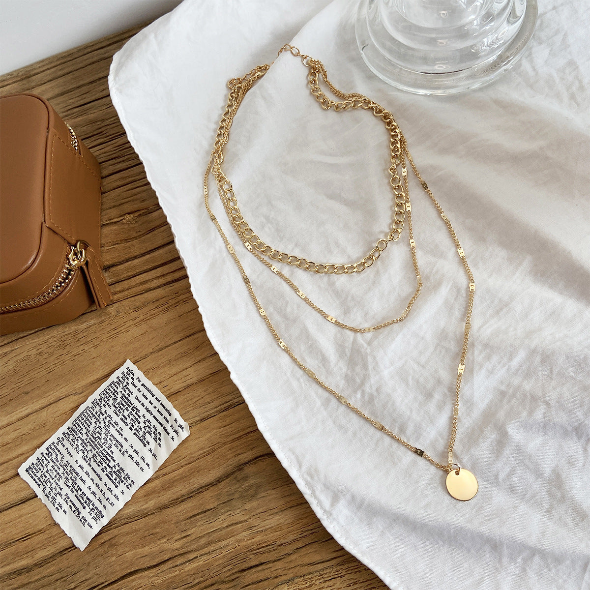 ✨ Layered Chain Necklace Set – 3 Piece Pendant & Chain Choker Necklace – Silver & Gold Options ✨