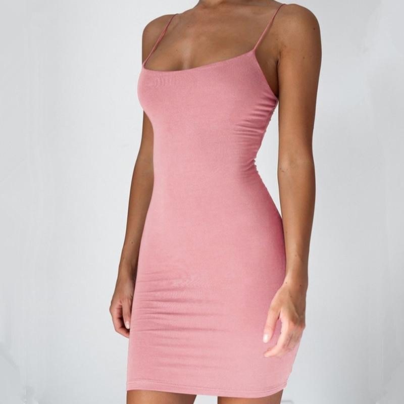 Bodycon Spaghetti Strap Mini Dress – Various Colours | Trendy Summer Clubwear