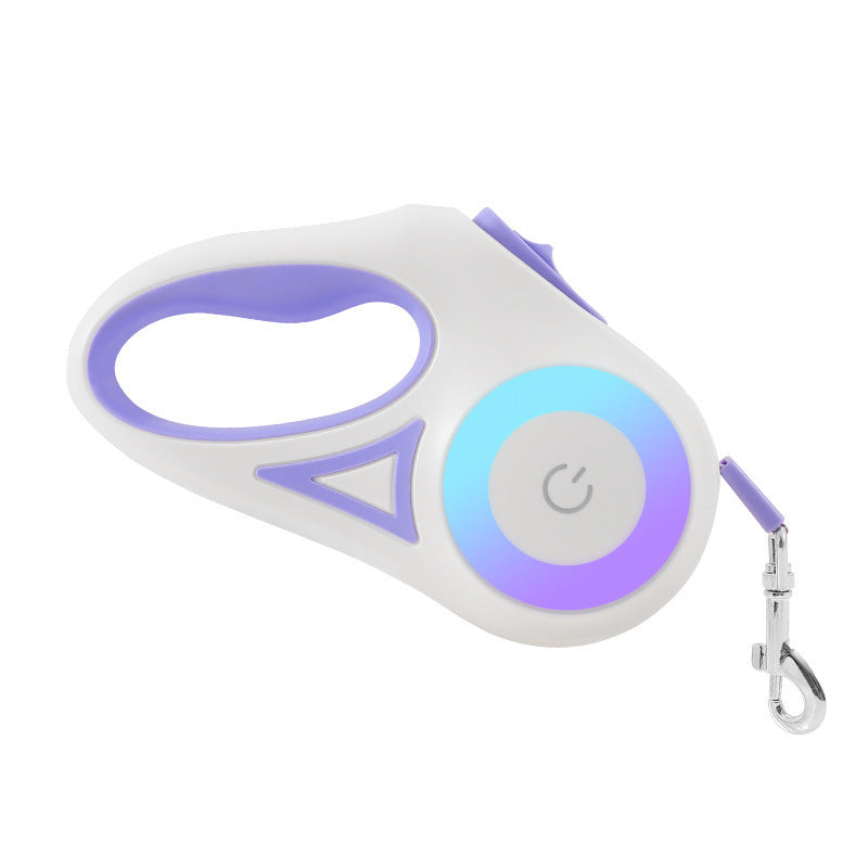 LED Retractable Dog Lead with Built-in Torch – Stylish Night Walk Leash for Pets