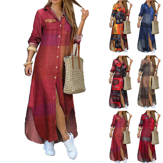 🧡 Title: “The Boho Button-Up Maxi: Effortless Style in Every Shade” 🌞👗