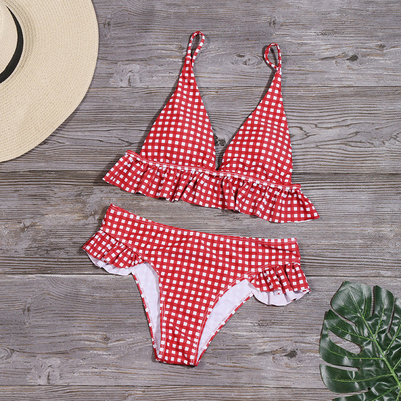 New sexy plaid bikini swimwaer