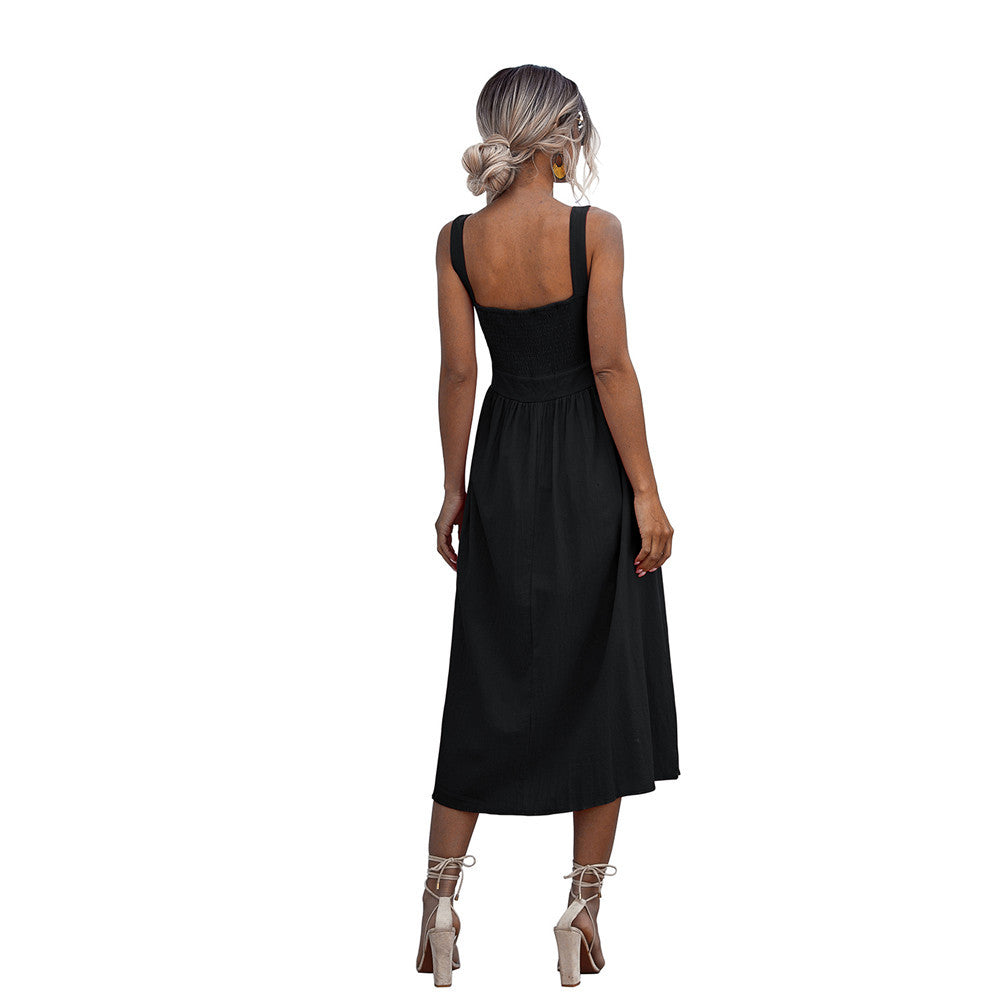Timeless Charm Square-Neck Midi Dress