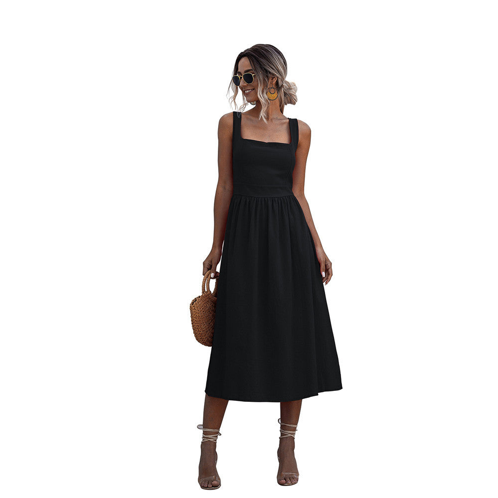 Timeless Charm Square-Neck Midi Dress