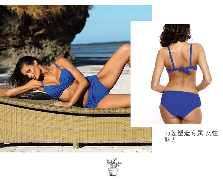 Bikini solid colour multi-colour split bikini swimwear ready stock