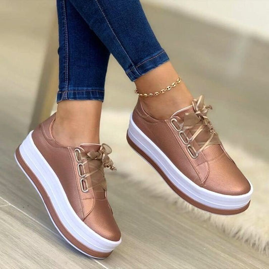 Metallic Rose Gold Platform Trainers – Various Colours