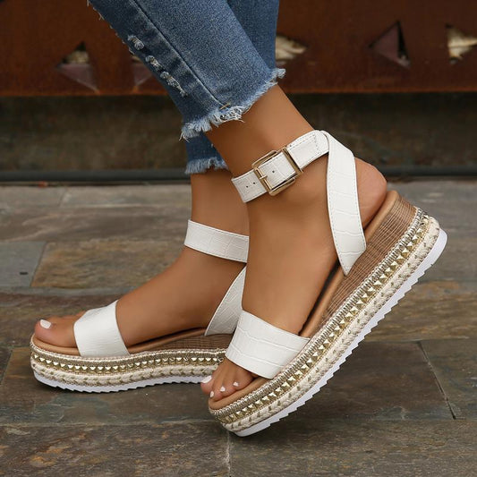 Platform Glam Buckle Sandals – Various Colours