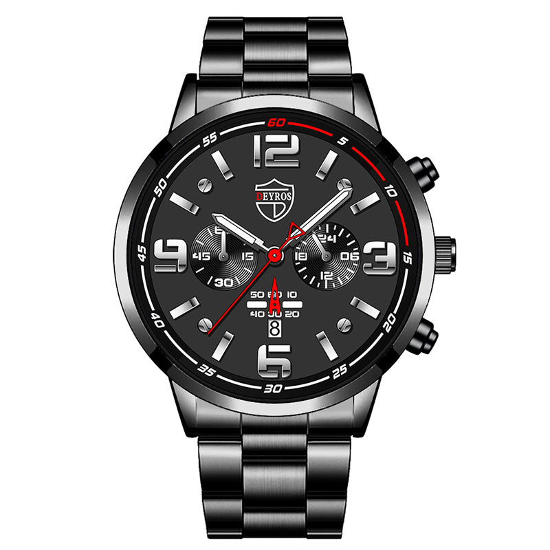 DEYROS Gold Chronograph Watch & Bracelet Set – Luxury Gift for Men (Various Colours)