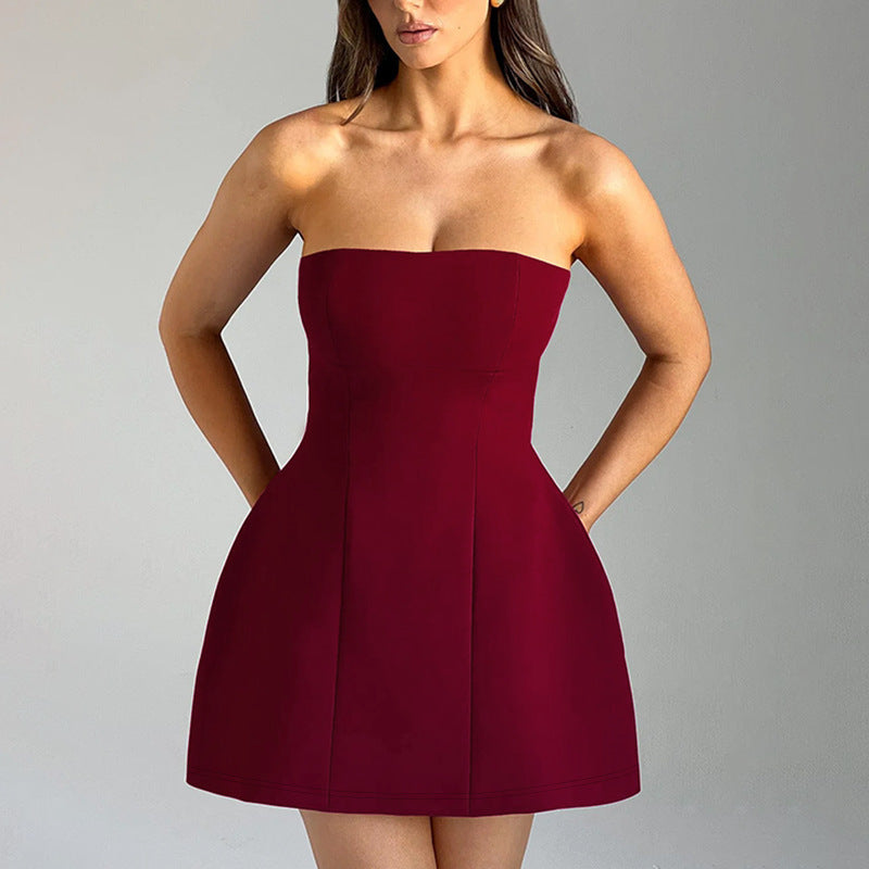 Elegant Strapless Corset Mini Dress – Available in Various Colours