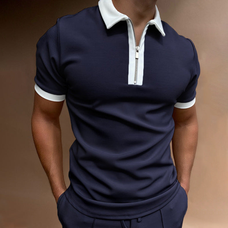 Men’s Bold Abstract Zip Collar Polo Shirt – Eye-Catching Summer Top in Various Designs