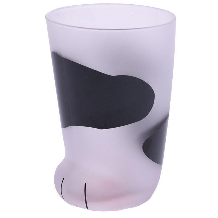 Cute Frosted Cat Paw Glass Cup – Various Colours