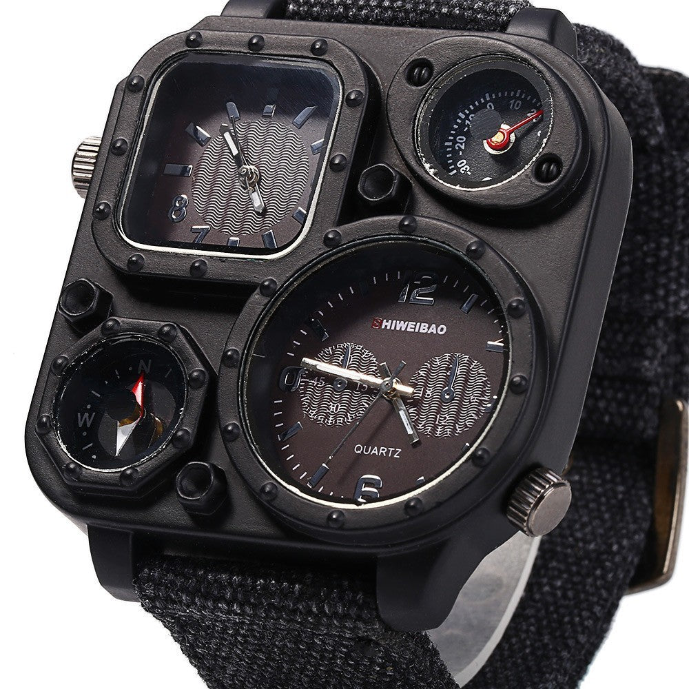Men’s Multifunction Tactical Quartz Watch – Compass, Thermometer & Dual Time Display | Various Colours