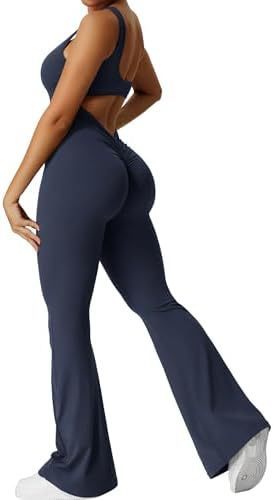 💜 Cut-Out Back Flared Jumpsuit – Available in Various Colours