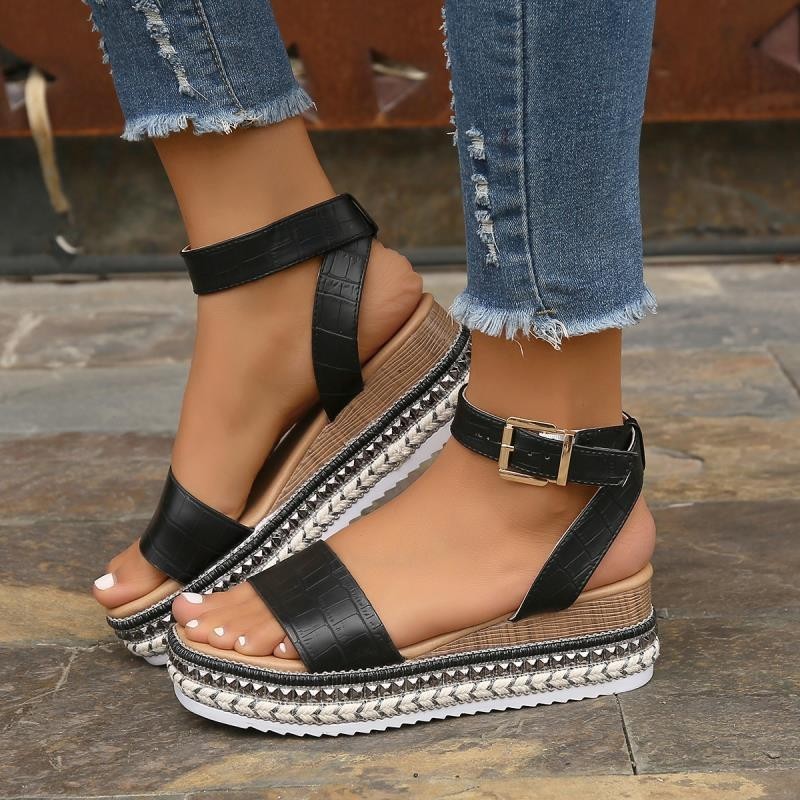 Platform Glam Buckle Sandals – Various Colours