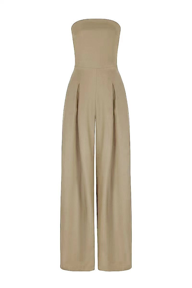 Elegant Strapless Wide-Leg Jumpsuit – Timeless Evening Style