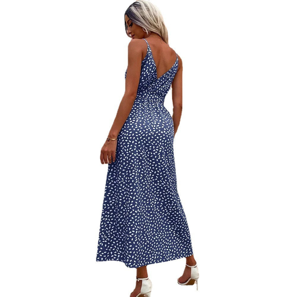 Boho Split Maxi Dress with Waist Tie – Various Colours | Sleeveless V-Neck Summer Holiday Dress