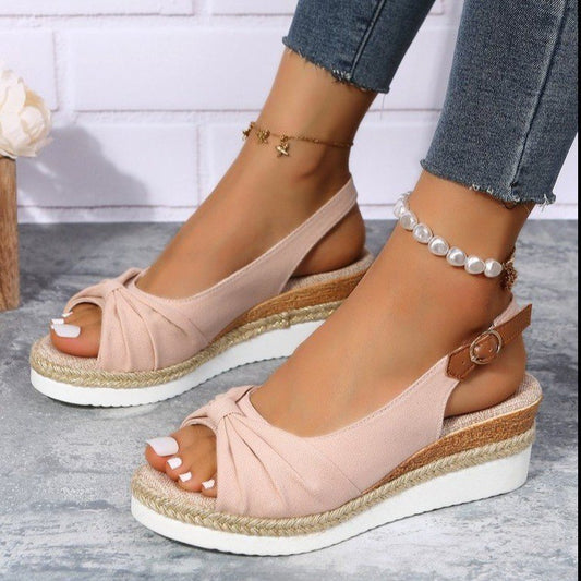 Chic Espadrille Wedge Sandals – Various Colours