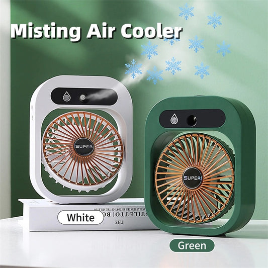 ❄️ USB Misting Air Cooler – Portable Desk Fan with Humidifier in Various Colours