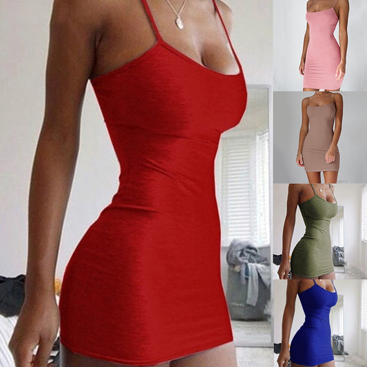 Bodycon Spaghetti Strap Mini Dress – Various Colours | Trendy Summer Clubwear