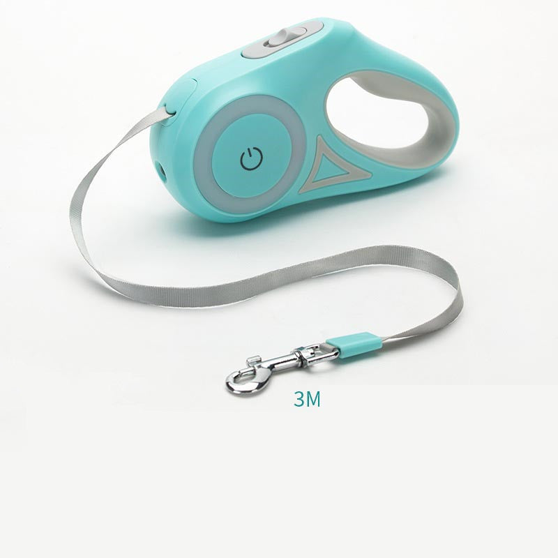 LED Retractable Dog Lead with Built-in Torch – Stylish Night Walk Leash for Pets