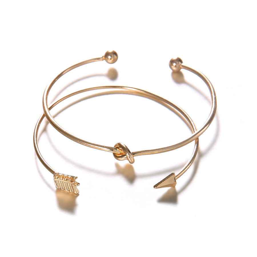 Elegant Knot & Arrow Gold Bracelets Set – Bohemian Chic for Every Occasion