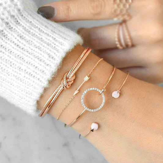 Trendy Geometric Chain & Link Bracelets - Fashionable & Elegant Design