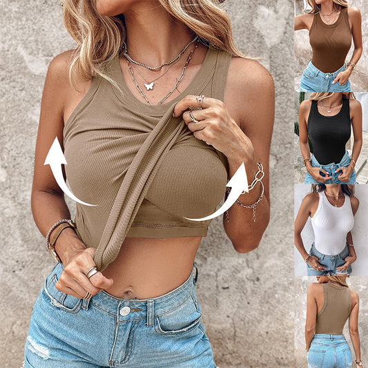Lift & Shape Ribbed Crop Top – Built-in Support – Push-Up Effect – Summer Essential – Various Colours
