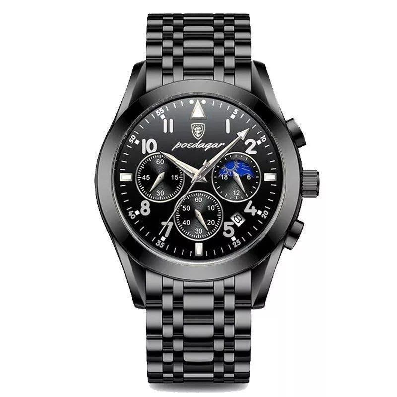Luxury Silver Chronograph Watch – Men's Stainless Steel Timepiece (Various Colours)